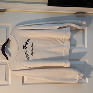 Pure Barre cropped White Sweatshirt Size Large